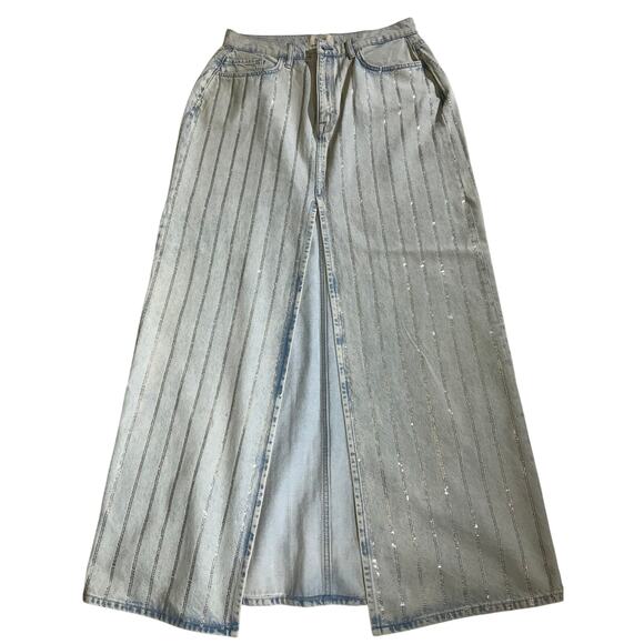 Triarchy Women's Blue  Ms. Sofiane  High-Rise Slit Denim Skirt - Size 31 - NWT - Picture 1 of 6